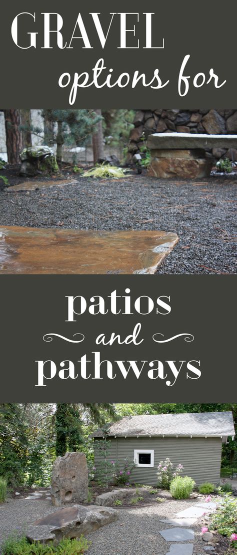 Gravel can be a great choice for pathways and patios, but what type of gravel is best? (Hint: it's not pea gravel!) Pea Gravel Patio With Brick Edging, Paver And Gravel Patio Ideas, Best Gravel For Patio, Types Of Gravel For Landscaping, Outdoor Gravel Patio, Paving And Gravel Ideas, Outdoor Gravel Patio Ideas, Gravel Yard Ideas, Gravel Front Garden Ideas