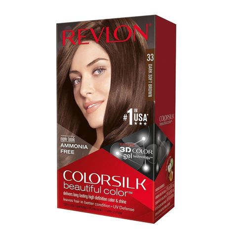 Revlon ColorSilk Beautiful Color, 33 Dark Soft Brown 1 ea (Pack of 6)-- Click image for more details. (This is an affiliate link) #haircolor Revlon Hair Dye, Chocolate Brown Hair Dye, Revlon Hair Color, Dark Brown Hair Dye, Revlon Colorsilk, Brown Hair Dye, Chocolate Brown Hair, Beautiful Hair Color, Dye Colors