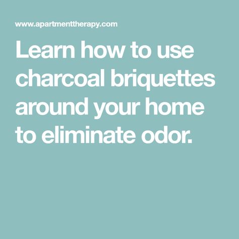 Learn how to use charcoal briquettes around your home to eliminate odor. Fridge Odor, Charcoal Water Filter, Charcoal Briquettes, Charcoal Water, How To Use, Quick Saves