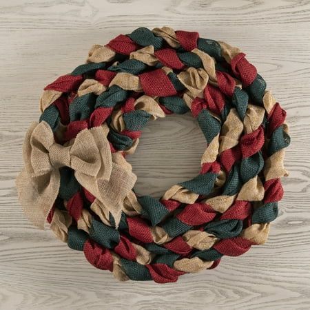 Add a rustic twist to your seasonal dcor with the holiday burlap braided wreath project kit. Love, Laugh, Craft provides everything you need in one box to tap into your inner creative self. Burlap is a flexible material that is easy to use and is budget friendly. The colors of materials included in the kit are red, pine green, natural-colored burlap with metallic accents. Provided in the pack are two fabric rolls of red burlap, two fabric rolls of pine green burlap, two rolls of natural burlap w