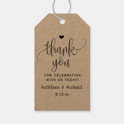 Groomsmen Favors, Zazzle Wedding Invitations, Wedding Favors Packaging, Wedding Favours Thank You, Typography Calligraphy, Wedding Gift Tags, Custom Ribbon, Rustic Wedding Favors, Wedding Tags