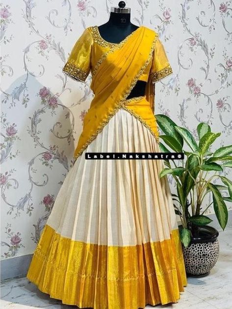 For orders what's app number 9515680282 Davani Designs, Pattu Frocks, Traditional Lehengas, Lehenga Ideas, Pattu Lehenga, Boutique Cafe, Pavadai Sattai, Half Saree Function, Hair Style On Saree