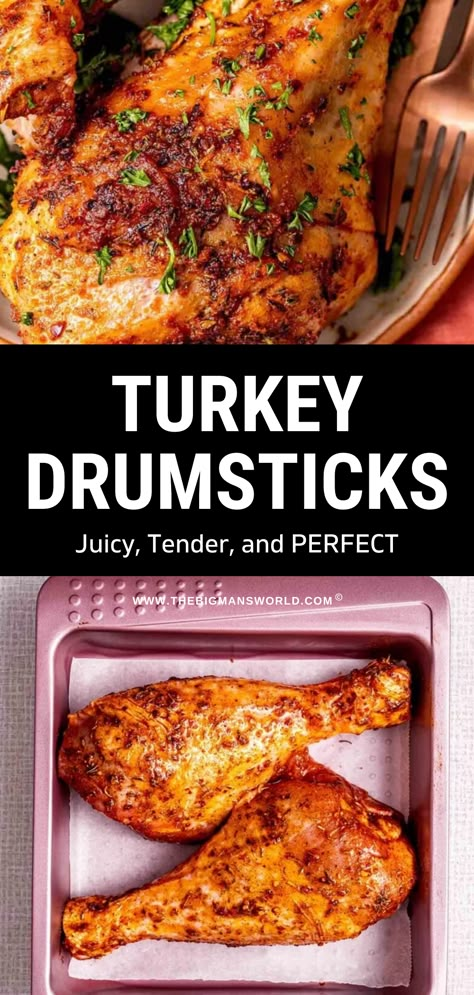 How To Roast Turkey Drumsticks, Roasted Turkey Drumsticks, Oven Roasted Turkey Drumsticks, Oven Baked Turkey Drumsticks, Turkey Legs And Thighs In Oven, Turkey Legs In Oven How To Cook, Turkey Legs Thanksgiving, Turkey Drumsticks Oven, Baked Turkey Drumsticks