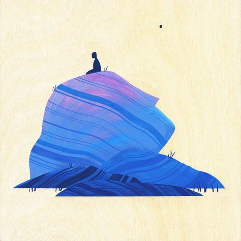 Maggie Chiang illustration Escaping Illustration, Abstract Landscape Illustration, Survival Illustration, Wander Illustration, Break Illustration, Illustration Art Mountains, Calm Illustration, Dreamy Illustration, Rock Illustration