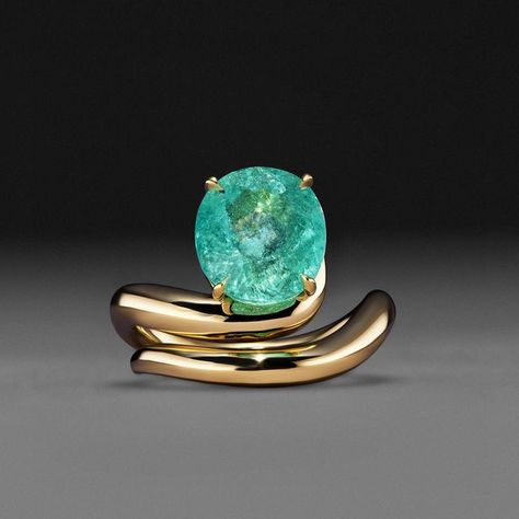 DYNE by Sarah Ysabel Narici on Instagram: "Paraìba Tourmalines coiled on hands. 

#dynejewelry #customjewelry #paraiba" Coil Ring, Anna Dello Russo, Dearly Beloved, Paraiba Tourmaline, April 29, Tourmaline Ring, Contemporary Jewellery, Objects Design, Custom Jewelry