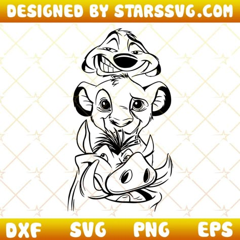 Simba Svg, Timon Simba Pumba Svg, Mickey Head Lion King Svg Check more at https://starssvg.com/simba-svg-timon-simba-pumba/ Simba Timon And Pumba Tattoos, Simba Timon And Pumba, Lion King Svg, Disney Cricut, White Tattoos, Sublimacion Ideas, Scary Drawings, Disney Silhouette, Timon And Pumbaa