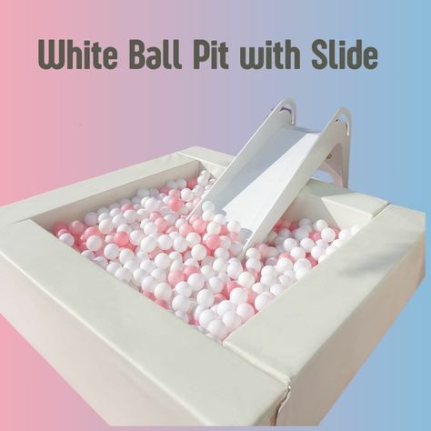 Slide into fun and dive into a world of pure joy with our white ball pit and slide combo! 🌟 Let the playful vibes begin! White Ball Pit, Ball Pit With Slide, Ball Pit, Pure Joy, A World, Pure Products, Quick Saves, White