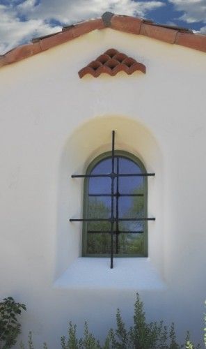 Spanish Window Grill, Spanish Colonial Windows, Wrought Iron Window Grill Spanish Style, Spanish Windows Exterior, Spanish Style Patio Outdoor Spaces, Spanish Style Exterior Paint Colors, Spanish Windows, Spanish Style Front Door, Spanish Style Patio