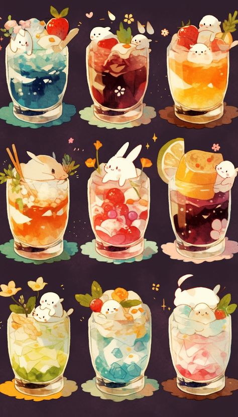 Explorer Illustration Character, Drawing Of Drinks, Drink Drawing Reference, How To Draw Drinks, Kawaii Drinks Drawing, Cute Drink Drawings, Beverage Drawing, Food Character Design, Kawaii Food Illustration