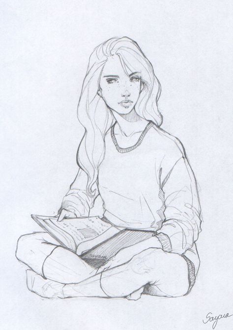 Reading Girl - Girl Reading Book Drawing Book Reading Drawing Reference, Reading Art Reference, Sitting And Reading Pose Drawing, Reading Poses Drawing, Reading Pose Reference Drawing, Character Reading Book Pose, Person Reading Drawing Reference, Someone Reading A Book Drawing Reference, Pose Reference Reading