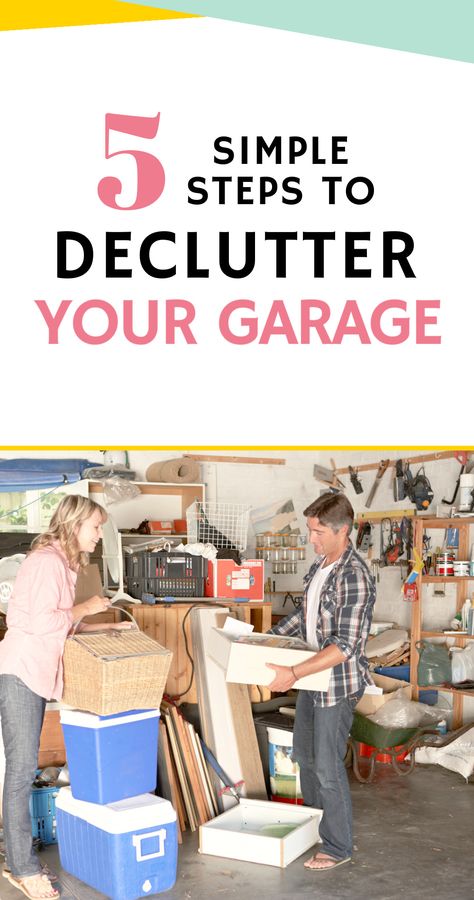 If "declutter garage" is on your to-do list then you need to read this guide on how to declutter your garage in 5 simple steps. It makes decluttering and organizing your garage a manageable household task. Decluttering Garage Organizing Ideas, Declutter Garage Organizing Ideas, Decluttering Garage, Cleaning Garage Clutter, Declutter Garage, How To Declutter Your Bedroom, Proslat Garage Ideas, Garage Organization Tips, Clean Garage