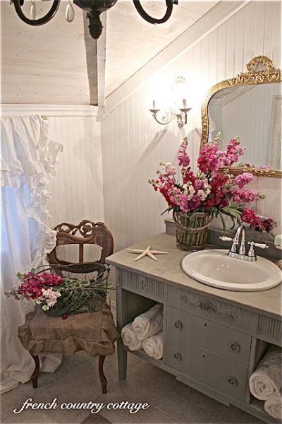 Budget French Country Decorating | ... files--french country bathroom makeover from french country cottage French Country Cottage Bathroom, Country Cottage Bathroom, Commode Shabby Chic, Baños Shabby Chic, Shabby Chic Decorating, French Country Bathroom, French Country Bedrooms, Cottage Bathroom, Shabby Chic Dresser