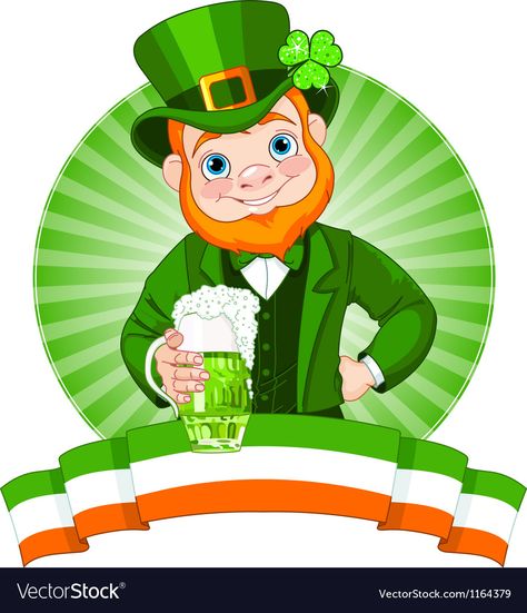 Leprechaun Clipart, Luck Magic, Beer Cartoon, Saint Patricks Day Art, Alcohol Art, Irish Blessings, Art Banner, Irish Leprechaun, Free Art Prints