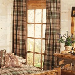 Durango Plaid Curtain Plaid Drapes, Cabin Inside, Window Dressing Ideas, Western Curtains, Living Room Curtain Ideas, Cabin Curtains, Craftsman Colonial, Room Curtain Ideas, Lodge Look