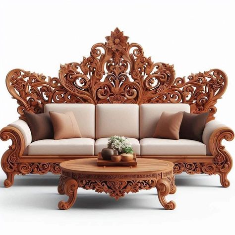 Wood Carving Sofa Design, Carving Sofa Design, Vel Murugan, Interesting Furniture, Carving Furniture, Victorian Vases, Carved Sofa, Sofa Design Wood, Wood Bed Design