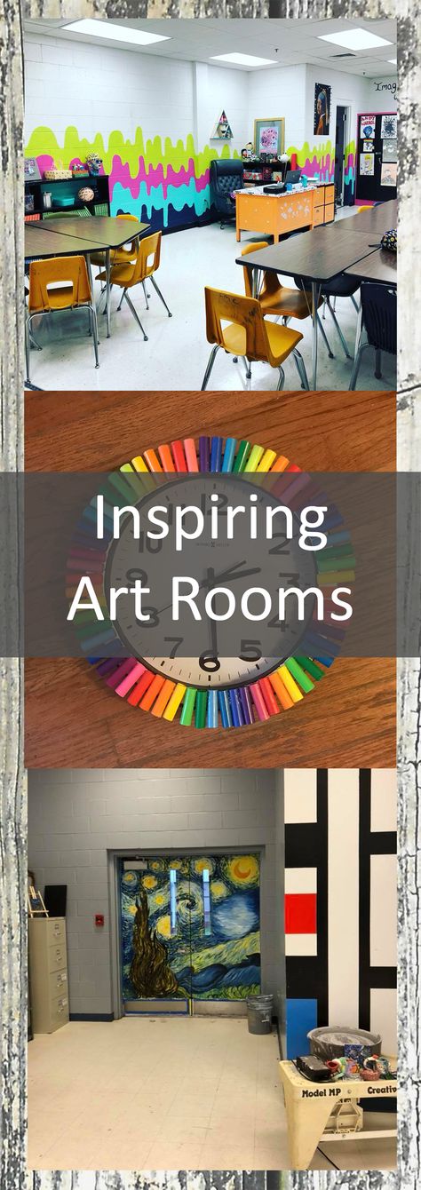 Take inspiration for your art rooms from these Art Teachers who have gone the extra mile! #arted #arteducation #ArtTeacher Art Classroom Ideas High School, Art Room Ideas Classroom High School, Secondary Art Classroom Ideas, Art Classroom Mural Ideas, Art Classroom Decoration Ideas, Art Room Design Ideas, Art Room Decorations, Teaching Middle School Art, Art Room Elementary School