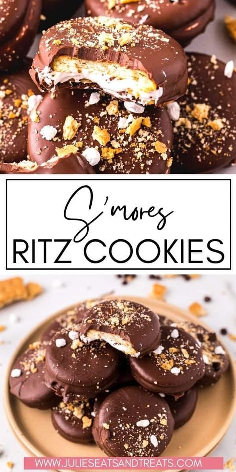 Ritz Smores Cookies, Abc Cookies, Ritz Cracker Recipes, Easy No Bake Cookies, S Mores Cookies, Ritz Cracker, Smores Cookies, Salty Treats, Marshmallow Creme