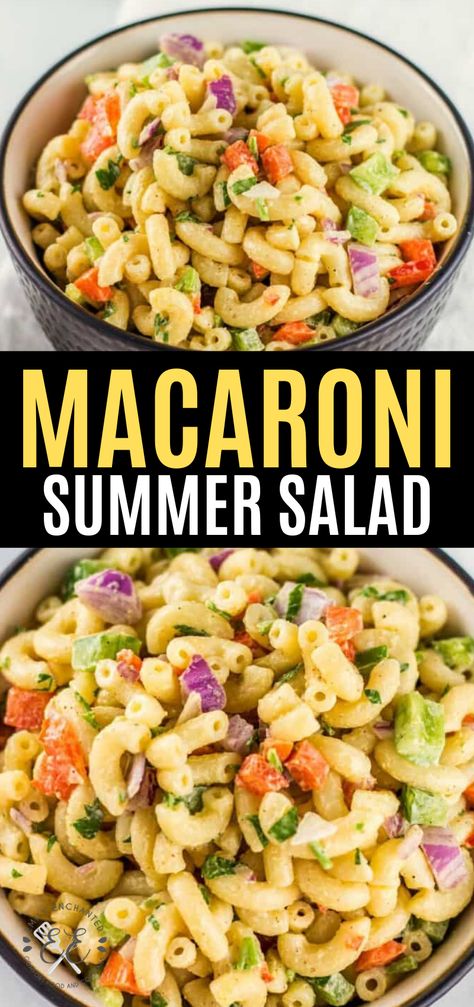 Macaroni Cold Salad, Macaroni Vegetable Salad, Macaroni Salads Cold, Macaroni And Vegetables, Summer Macaroni Salad Recipe, Macaroni Salad With Veggies, Pasta Salad With Macaroni Noodles, What To Do With Macaroni Noodles, Cold Macaroni Salad Recipe Summer