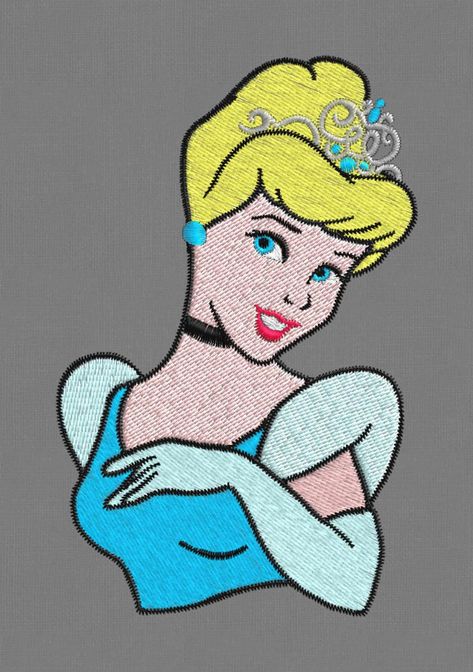 Cinderella Face, Face Embroidery, Cinderella Princess, Cinderella Disney, Disney Cinderella, Cartoon Pictures, Princess Cartoon, Cartoon Embroidery, Princess Cinderella