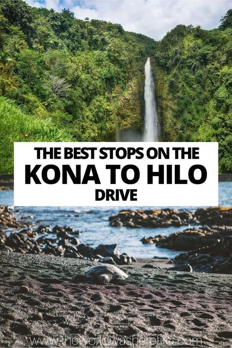 These stops on the Kona to Hilo drive will ensure you don't miss a thing when driving between these two Big Island cities! Hawaii Big Island Things To Do, Pahoa Hawaii, Big Island Hawaii Beaches, Kona Island, Kona Beaches, Hawaii Vacation Tips, Hawaii Trip Planning, Big Island Travel, Beach Vacation Spots