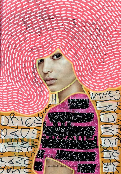 hacking a fashion magazine to protest: a visual diary by naomi vona Neon Portrait, Kunst Collages, Collage Magazine, Artwork Contemporary, Collage Portrait, Collage Art Projects, Modern Framed Art, Portrait Photography Women, Handmade Collage