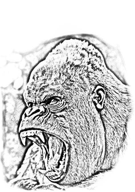 Gorilla Tattoo Stencil, Gorilla Tattoo Design, Chest Tattoo Stencils, Big Cat Tattoo, Baby Tattoo Designs, Graffiti Lettering Alphabet, Gorilla Tattoo, Lion Tattoo Sleeves, African Tattoo