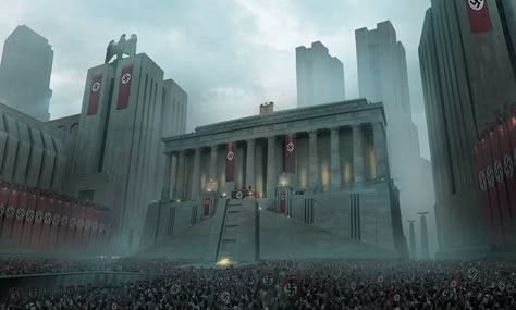 The New Colossus, High Castle, Deco Architecture, German Girl, Brutalist Architecture, Fantasy City, Alternate History, Futuristic Art, Unique Architecture