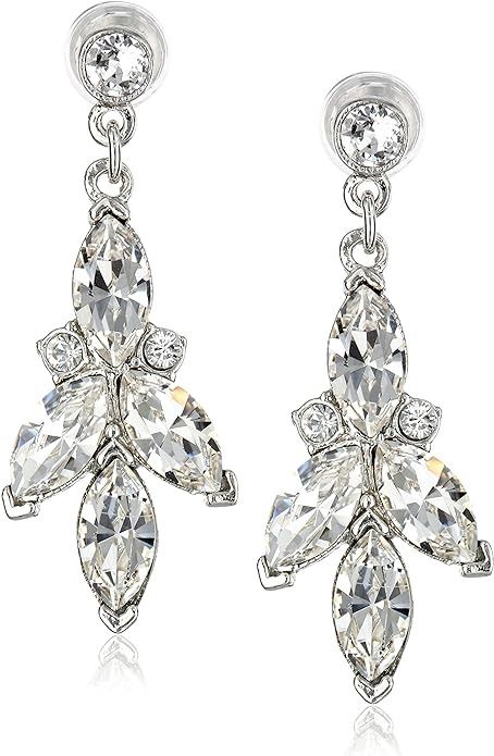 Amazon.com: Ben-Amun Jewelry Women's Pearl & Crystal Post Drop Earrings for Bridal Wedding Anniversary, Silver, 3 (54121) : Clothing, Shoes & Jewelry Swarovski Crystal Drop Earrings, Jewelry Swarovski, Bridal Earrings Drop, Pearl Jewelry Wedding, Opal Earrings Stud, Promise Rings For Her, Matching Jewelry, Fancy Diamonds, Jewelry Show