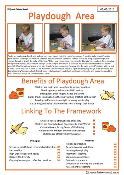 Interest Area - Playdough Play - Aussie Childcare Network Eyfs Areas, Observation Examples, Teacher Skills, Learning Stories Examples, Eylf Outcomes, Eylf Learning Outcomes, Make Playdough, Early Childhood Education Curriculum, Anecdotal Records