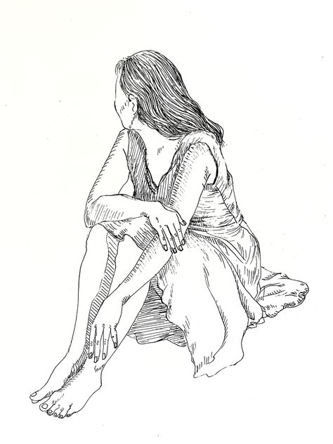 Sketch of a lady in sitting pose. Pen on paper. Line art Figure Sketch, Display Artwork, Sitting Pose, Pen On Paper, Sitting Poses, Figure Sketching, Woman Drawing, Art Poses, Drawing Poses