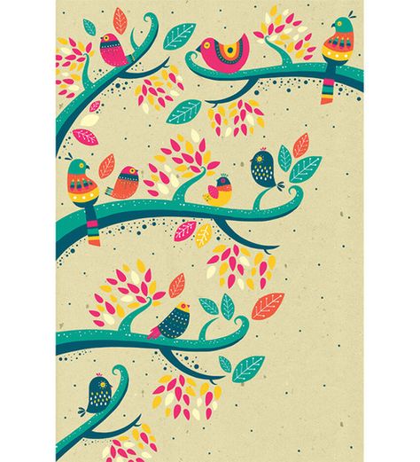 Chumbak Art Prints, Chumbak Prints, Chumbak Art, Xmas Drawing, Branch Art, Fabric Paint Designs, Beautiful Rangoli Designs, Canvas Painting Tutorials, Bird On Branch