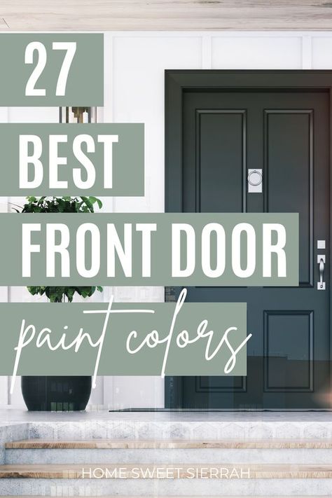 Looking to refresh your home's exterior? Check out these top-rated paint colors for front doors that will instantly enhance your home's appearance and make a lasting impression. Front Door Colors With Cream Brick, Front Door Ideas Colour, Outdoor Door Paint Colors, Front Door Colors With Taupe Siding, Tan House Black Shutters Door Color, Shutter Color For Cream House, Houses With Black Doors Exterior Colors, Farmhouse Front Door Colors Paint, Front Door Colors Farmhouse