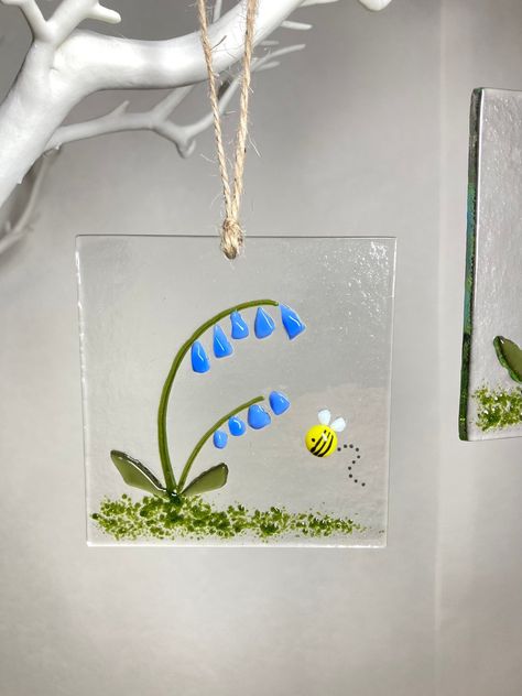 This Suncatchers item by Fusedglassattic has 62 favorites from Etsy shoppers. Ships from United Kingdom. Listed on 30 Dec, 2023 Glass Frit Painting, Bluebell Flowers, Frit Painting, Bluebell Flower, Glass Landscape, Cute Bees, Blue Bell Flowers, Flower Wall Hanging, Glass Fusion Ideas