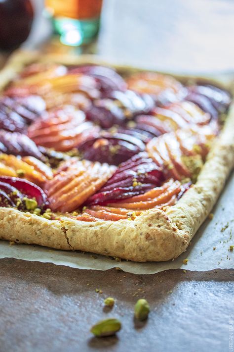 Nectarine Dessert, Plum Galette, Pistachio Nut, Nut Roast, Simple Dessert, Pistachios Nuts, Fruit Dessert, Pastry Blender, Nectarine