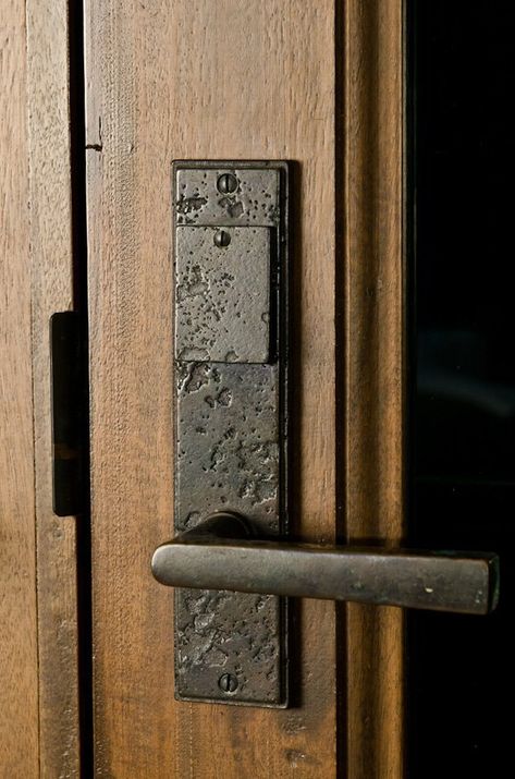 Gallery - Entry/Exterior Door Hardware | Sun Valley Bronze Hardware Barn Door Latch Ideas, Bronze Tile Backsplash, Door Latch Ideas, Sliding Barn Door Lock, Echo Mountain, Bronze Door Hardware, Bronze Tiles, Black Architecture, Exterior Door Hardware