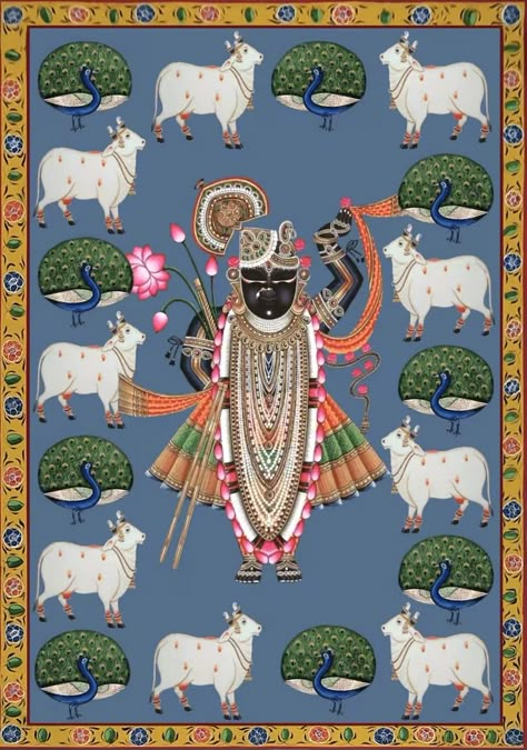 Pichwai Shrinathji Painting, Shrinathji Pichwai Paintings, Mumbai Painting, Shree Nathji, Pichwai Painting, Pichwai Paintings, Indian Painting, Krishna Radha Painting, Indian Folk Art