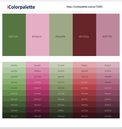 Colors included in this palette similar to Brown, Brown and Rosy Brown, Chalet Green, Chalet Green and Kobi, Chalet Green and Oriental Pink, Chalet Green and Sage, Chalet Green and Wine Berry, Dark Gray, Dark Gray / smoked, Dark Olive Green, Dark Olive Green and Brown, . Download color palette as Pdf, Adobe swatch and more. Pink And Wine Colour Combination Dress, Sage And Berry Color Schemes, Burgundy Olive Color Palette, Burgundy And Green Palette, Pink Green Brown Color Palette, Dark Green And Pink Colour Palette, Olive Green And Pink Outfit, Wine Red Color Palette, Maroon Pink Green Color Palette