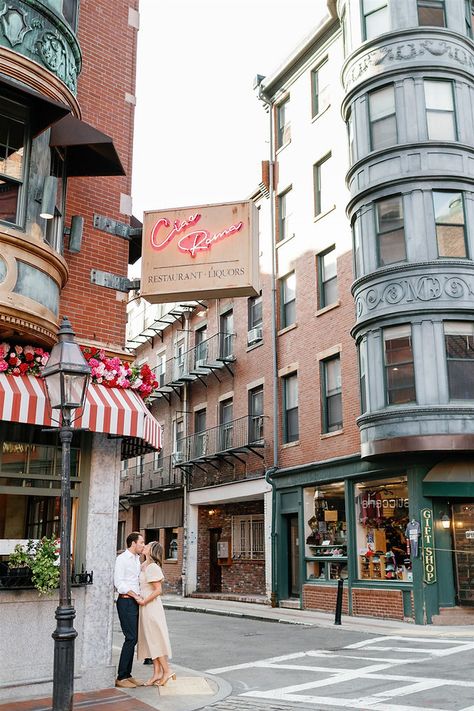 North End Boston Engagement | Ali + Christian North End Boston, Boston North End, Boston Engagement Photos, Columbus Park, Liquor Gifts, Christopher Columbus, Photo Pose, Future Life, A Restaurant