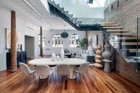 A SoHo Penthouse With Three Outdoor Spaces Asks $3.7M - Dwell Soho Penthouse, Modern Penthouse Apartment, Modern Penthouse, Industrial Style Home, Crazy Houses, Soho Loft, Arched Windows, Prefab Homes, Furniture Maker