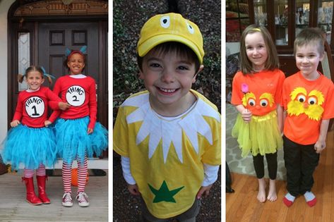 These DIY Dr Seuss costumes are perfect for Dr Seuss Day or any Book Week parade and best of all, they are easy to make too! Diy Dr Seuss Costumes, Seuss Costumes, Dr Seuss Costumes, Disney Movie Up, Balloon Hacks, Balloon Clusters, Floating Balloons, Dr Seuss Day, Rainbow Butterflies