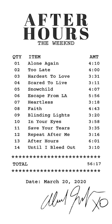 The Weeknd Print, Album Receipts The Weeknd, The Weeknd Room Ideas, The Weeknd Phone Case Ideas, The Weeknd Album Receipt, The Weeknd Prints, The Weeknd Stickers Printable, Phone Case Stickers The Weeknd, The Weeknd Stickers Lyrics