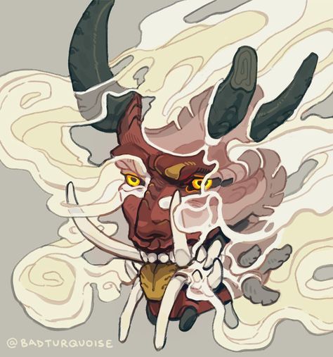 a smoke oni thing that started off as a doodle but then i got carried away.. this was actually inspired by a meme skjsksjsk o<-< --- #demon…