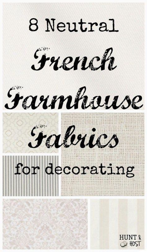 The best classic neutral French farmhouse fabrics for decorating! #FrenchCountryDecorating French Country Rug, French Country Bathroom, Modern French Country, French Country Bedrooms, French Country Kitchens, Farmhouse Fabric, French Country Living Room, Bedroom Decorating Ideas, French Country Kitchen