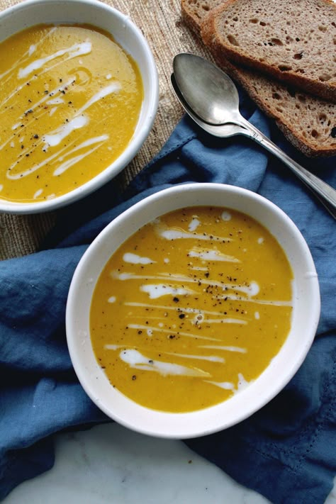 Hubbard Squash Soup Recipe, Hubbard Squash Soup, Hubbard Squash Recipes, Blue Hubbard Squash, Hubbard Squash, Dinner Choices, Squash Soup Recipe, Healthy Weeknight Meals, Vegan Ingredients