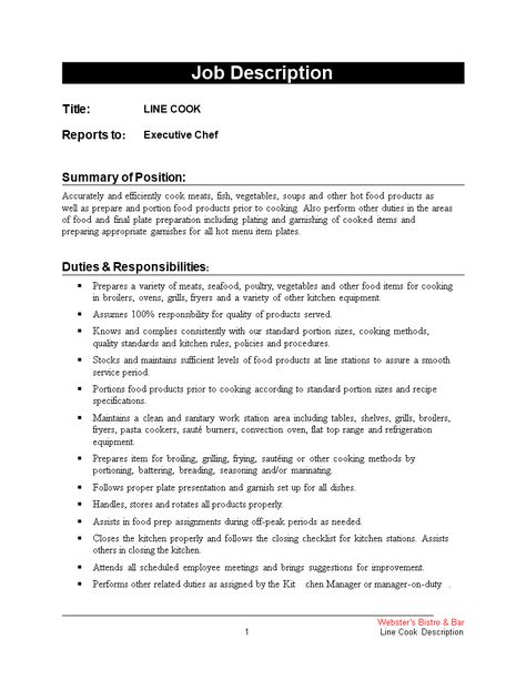 Chef Job Description, Starting A Restaurant, Chef Jobs, Job Description Template, Job Advice, Executive Chef, Job Description, Hot Meals, Cooking Meat