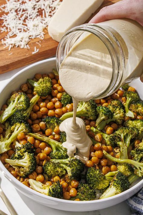 Broccoli Caesar Salad (With Dairy-Free Dressing!) Cesar Roasted Broccoli, Mexican Broccoli, Broccoli Caesar Salad, Broccoli Caesar, Dairy Free Dressing, Salad Broccoli, Healthy Broccoli Salad, Vegan Caesar Salad, Vegan Caesar