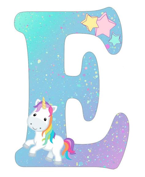 Unicorn Letters, Unicorn Alphabet, Unicorn Centerpiece, Unicorn Letter, Cute Rainbow Unicorn, Alphabet Letter Crafts, Diy Birthday Banner, Unicorn Printables, Unicorn Crafts