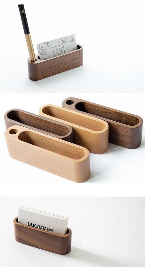 Card Holder Stand, Wood Office Accessories, Wooden Product Design, Wooden Products Ideas, Kids Woodworking Projects, Wooden Business Card Holder, Wooden Business Card, Wood Projects Plans, Wood Projects For Kids