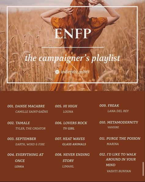 Entp Playlist, Enfp Playlist, Personalidad Enfp, Music Recs, Enfp Personality, Enfp T, Mbti Types, Myers Briggs Personality Types, Music Recommendations