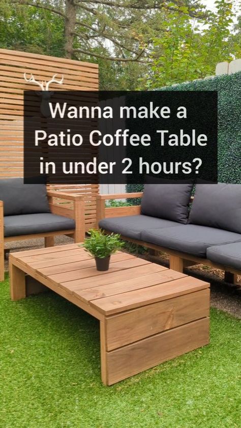 Instagram Make Coffee Table, Diy Garden Table, Diy Patio Table, Wood Bench Outdoor, Easy Patio, Backyard Garden Diy, It's Snowing, Painted Patio, Garden Coffee Table